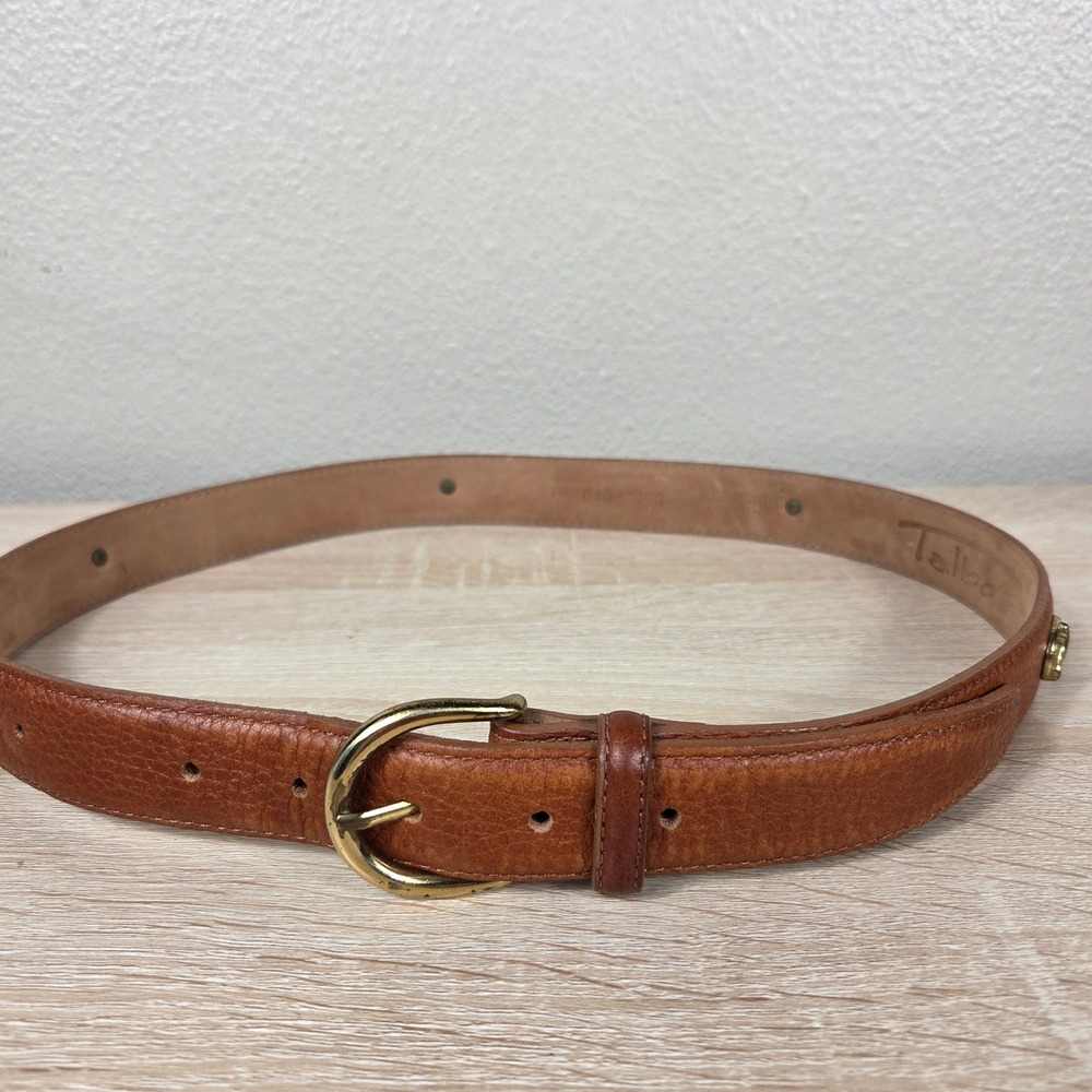 Vintage Talbott Equestrian Horse Medallion Genuine Leather Belt Large USA